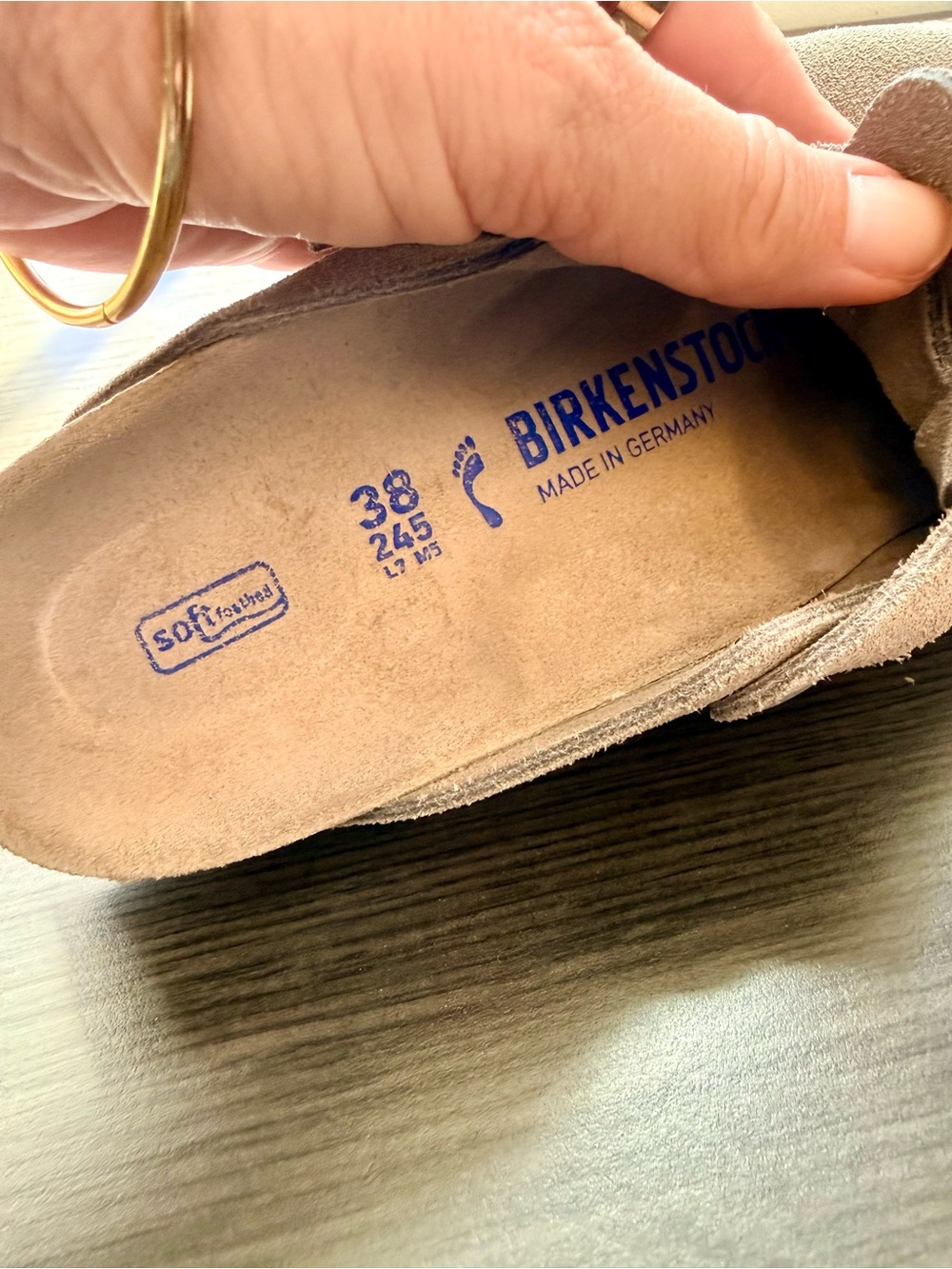 Birkenstock Boston Clog Mule in Taupe, size 38 - Picture 2 of 9